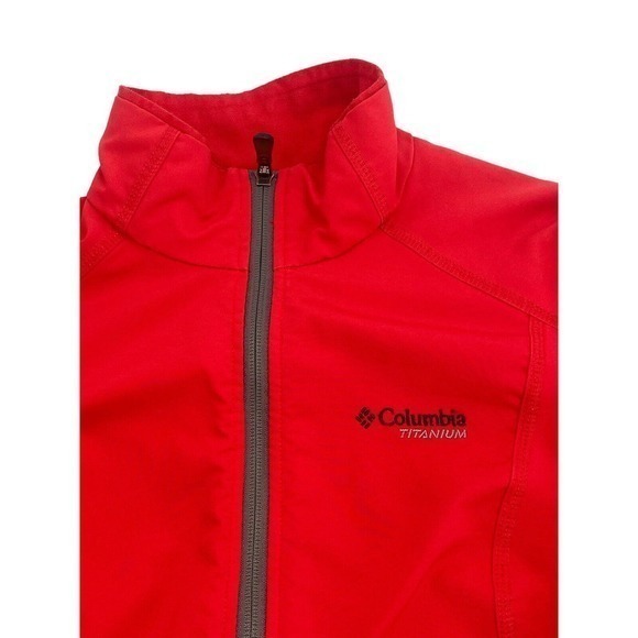 Columbia Titanium Red Soft Shell Zip Jacket Women's Medium Full Zip Omni Shield - Picture 15 of 15